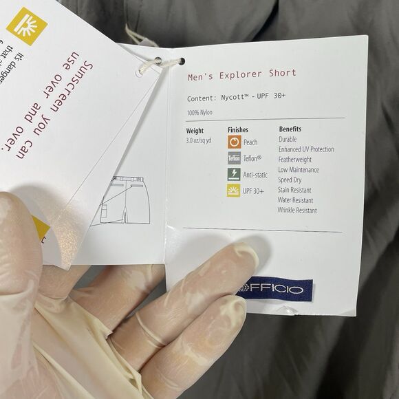 Exofficio Teflon Explorer Shorts Men’s 34 Gray Nylon UPF 30+ New With Tags Hike - Picture 2 of 9